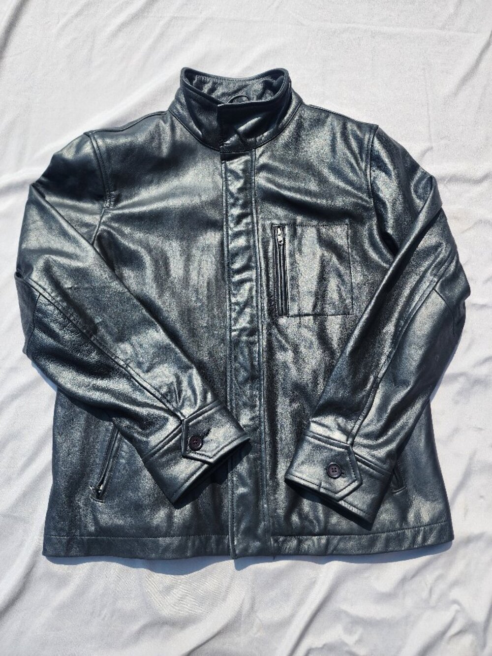 Vintage Danier Genuine Leather Jacket Black Brown Men’s Motorcycle Size M Canada